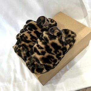 Ugg fluff yeah slide panther print